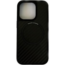 Чехол-накладка Carbon Iron Ring fiber Magsafe IPhone 14 Plus (черный)